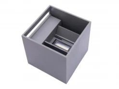 LED Wandleuchte Grau IP54 - 2x3W - Lichtfarbe optional - Abstrahlwinkel anpassbar