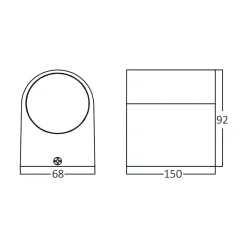 LED Wandleuchte 2×GU10 IP44 – Halbrund Anthrazit – Außenlampe