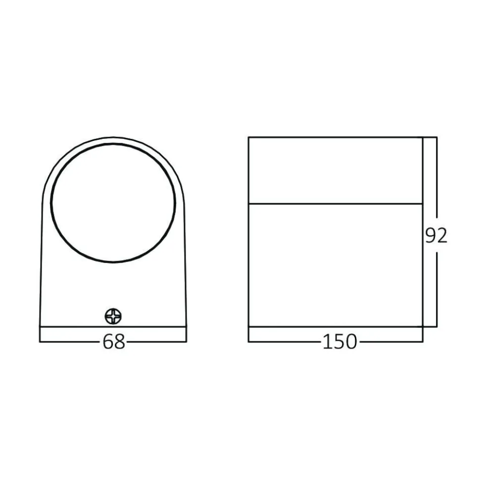 LED Wandleuchte 2×GU10 IP44 – Halbrund Anthrazit – Außenlampe