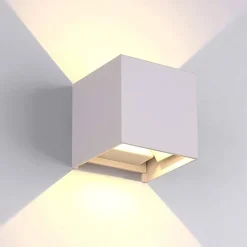 LED Wandleuchte IP54 - 100MM Cubus Weiß - 6W 450Lm - Up and Down light - Abstrahlwinkel anpassbar - Lichtfarbe optional