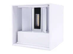 LED Wandleuchte IP54 - 100MM Cubus Weiß - 6W 450Lm - Up and Down light - Abstrahlwinkel anpassbar - Lichtfarbe optional