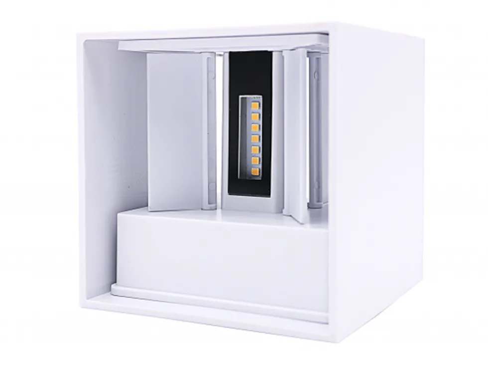 LED Wandleuchte IP54 - 100MM Cubus Weiß - 6W 450Lm - Up and Down light - Abstrahlwinkel anpassbar - Lichtfarbe optional