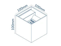 LED-Wandleuchte, nach oben und unten gerichtet – 6 W, dimmbar – 2700 K – 827 mm – Schutzart IP54 – 101 x 101 x 101 mm