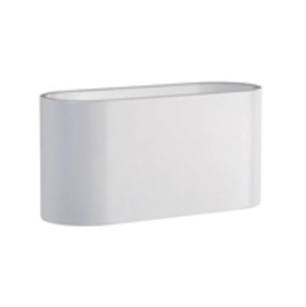 LED Wandleuchte oval - Mattweiß mit G9 Fassung - 80x80x160 mm