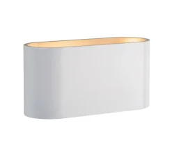 LED Wandleuchte oval - Weiß Gold mit G9 Fassung - 80x80x160 mm