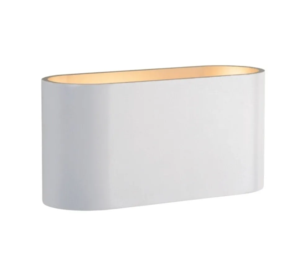 LED Wandleuchte oval - Weiß Gold mit G9 Fassung - 80x80x160 mm