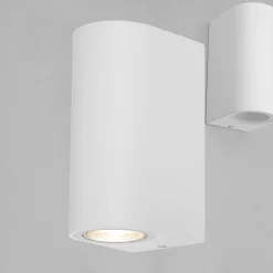LED Wandleuchte rund Weiß - GU10 Fassung - IP44 - geeignet für 2 GU10 Spots
