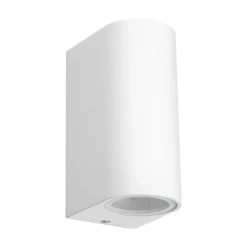 LED Wandleuchte rund Weiß - GU10 Fassung - IP44 - geeignet für 2 GU10 Spots