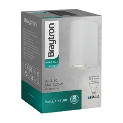 LED Wandleuchte rund Weiß - GU10 Fassung - IP44 - geeignet für 2 GU10 Spots