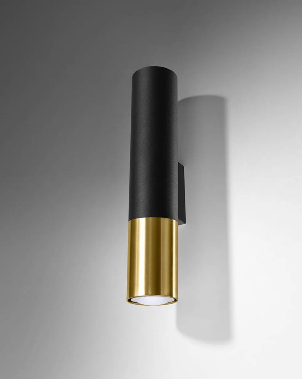 LED Wandleuchte Schwarz Gold PASTELO - 1 x GU10 Fassung - exkl. LED's