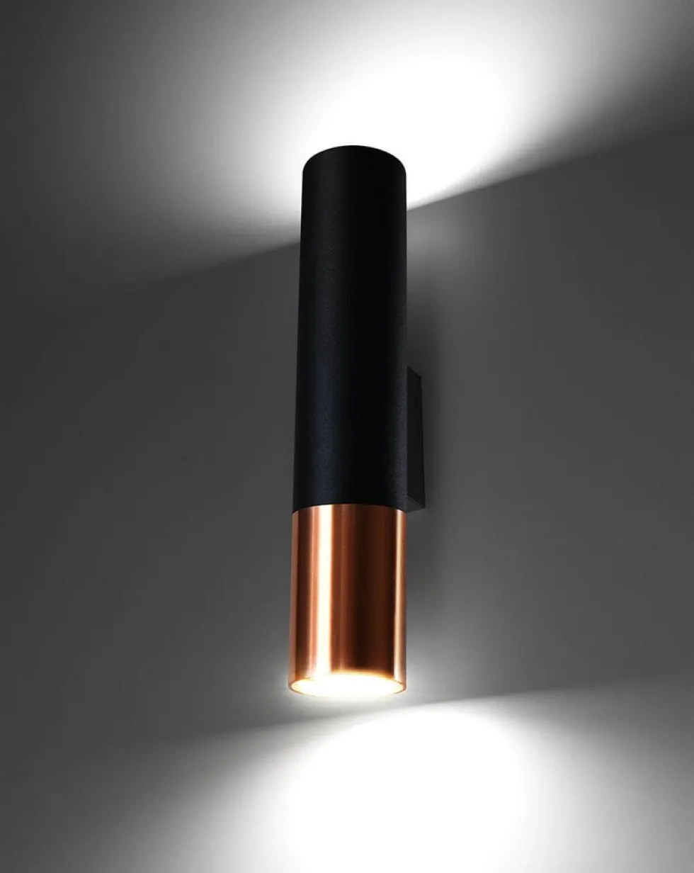 LED Wandleuchte Schwarz Kupfer LOOPEZ - 1 x GU10 Fassung - exkl. LED's