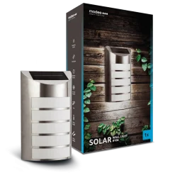 LED Wandleuchte Solar chrom - IP44 20Lm 6000K Tageslichtweiß