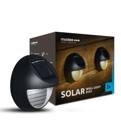 LED Wandleuchte Solar - IP44 6Lm 3000K Warmweiß - Duo-Pack