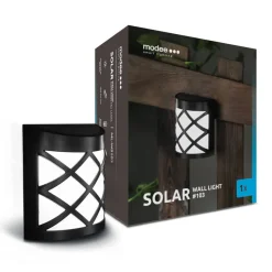 LED Wandleuchte Solar schwarz - IP44 1,5Lm - 6000K Tageslichtweiß