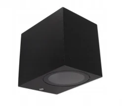 LED Wandleuchte viereckig Schwarz - GU10 Fassung - IP44 - geeignet für 1 GU10 Spot - exkl. LED Spot