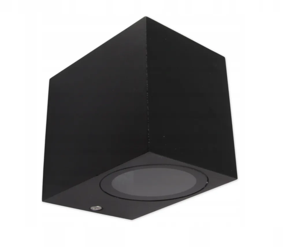 LED Wandleuchte viereckig Schwarz - GU10 Fassung - IP44 - geeignet für 1 GU10 Spot - exkl. LED Spot