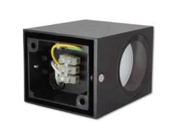 LED Wandleuchte viereckig Schwarz - GU10 Fassung - IP44 - geeignet für 1 GU10 Spot - exkl. LED Spot