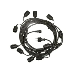 Lichterkette 5m - 10x E27 Fassung - LED Lampen optional