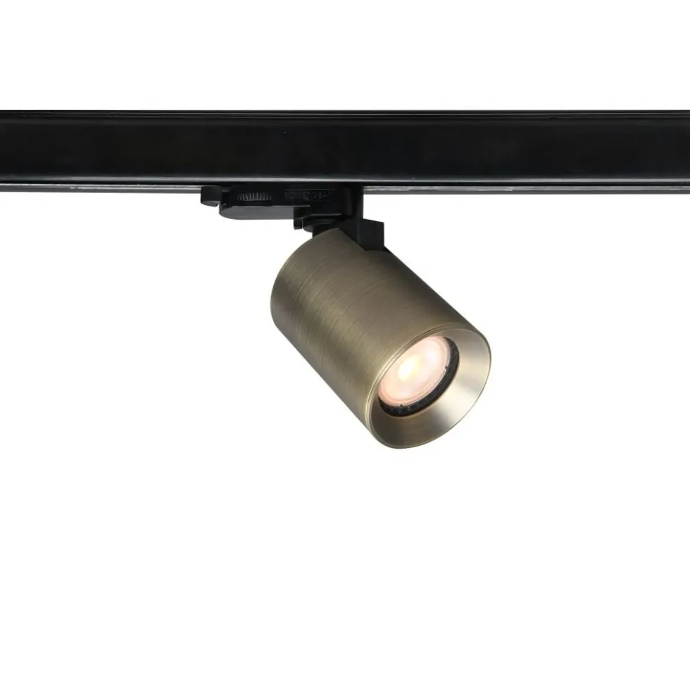 Megano 3-Phasen Schienenstrahler GU10 Antik Bronze Aluminium Ø7 cm