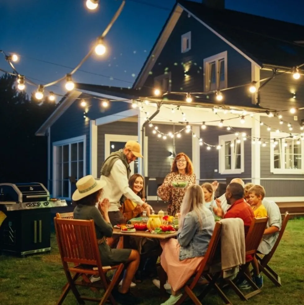 MIMOSA Lichterkette - 20m - 20x LED Lampe E27 - Exkl. Glühbirnen