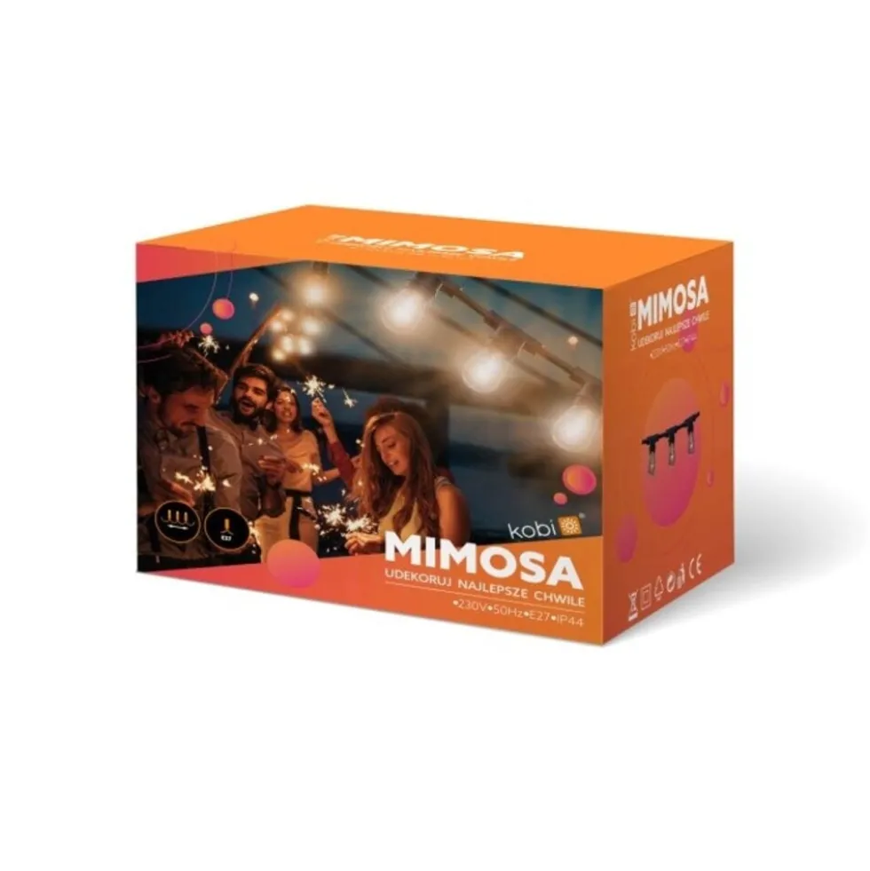 MIMOSA Lichterkette - 20m - 20x LED Lampe E27 - Exkl. Glühbirnen