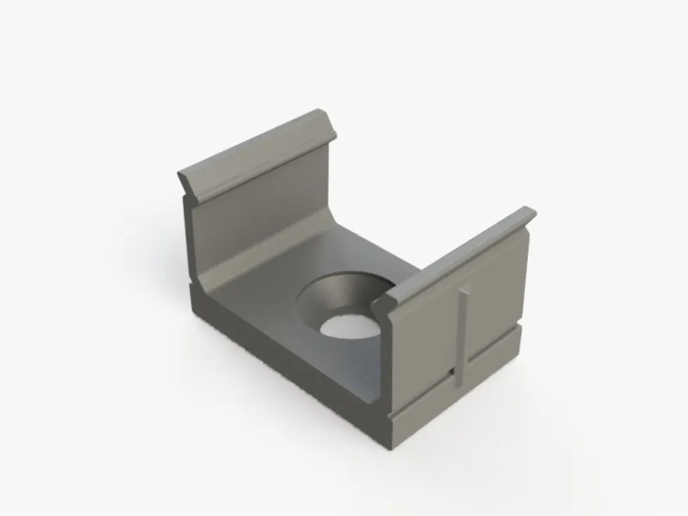 Montagebügel für Aluminium Leuchtband Profil 1000*9*12mm - flach - Grau - 2er Set inkl. Schrauben