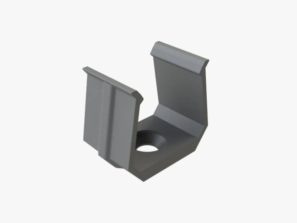 Montagebügel für Aluminium Leuchtband Profil 1000*16*12mm - hoch - Grau - 2er Set inkl. Schrauben
