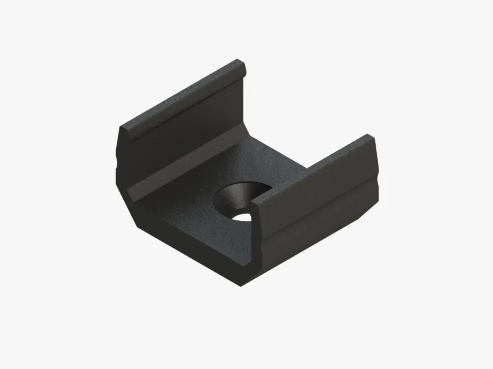 Montagebügel für Aluminium Leuchtband Profil 1000*9*12mm - flach - Schwarz - 2er Set inkl. Schrauben