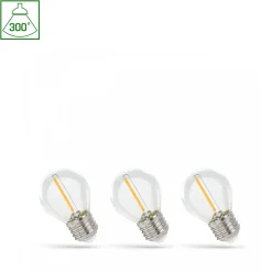3-pack LED Fadenlampe G45 - E27 Sockel - 1W Filament - 3000K Warmweiß