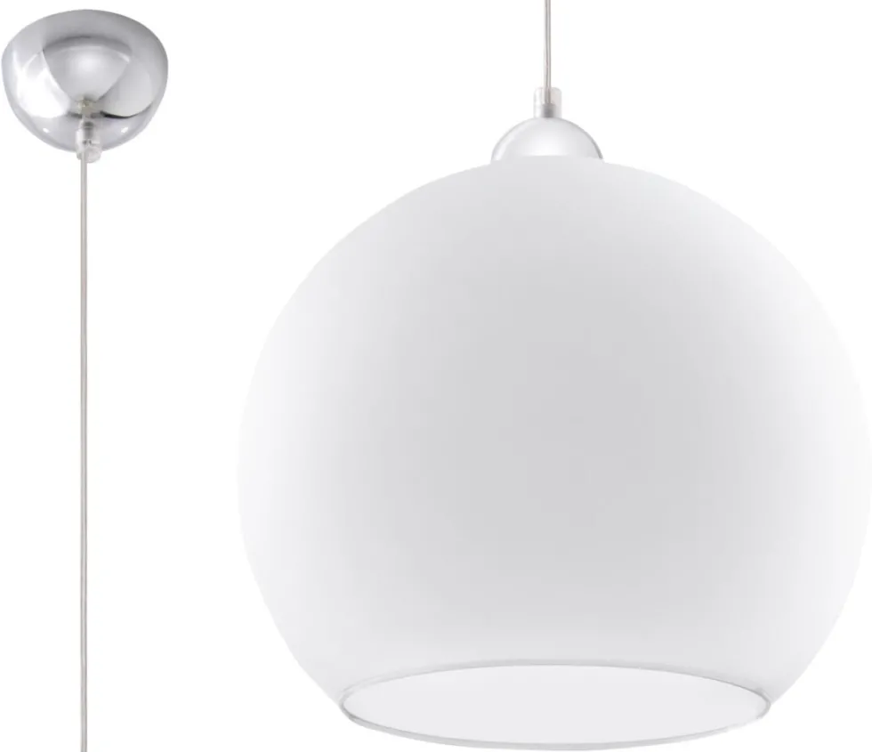 Pendelleuchte BALL Weiß - 1x E27 Fassung - max. 60W - exkl. LED's