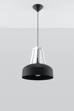 Pendelleuchte CASCO Schwarz / Weiß - 1x E27 Fassung - max. 60W - exkl. LED's