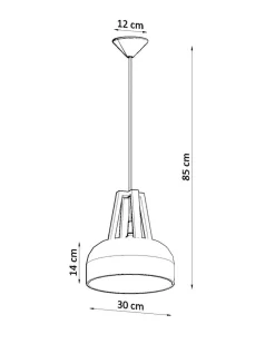 Pendelleuchte CASCO Weiß / Natur Holz - 1x E27 Fassung - max. 60W - exkl. LED's