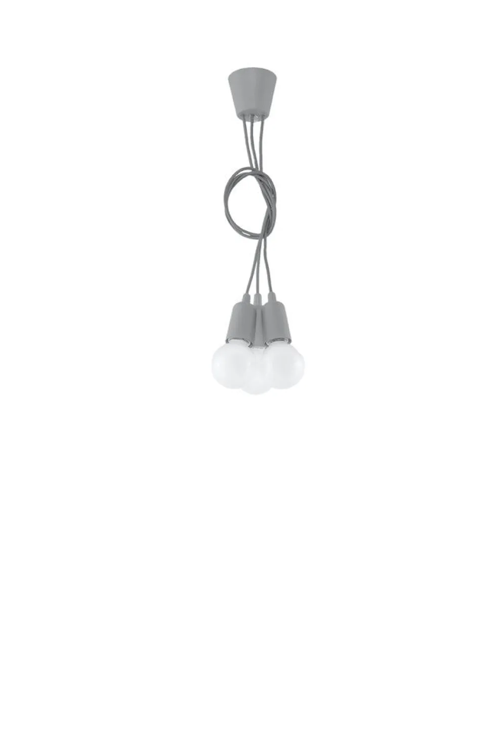 Pendelleuchte DIEGO 3 Grau - 3x E27 Fassung - max. 3x60W - exkl. LED's