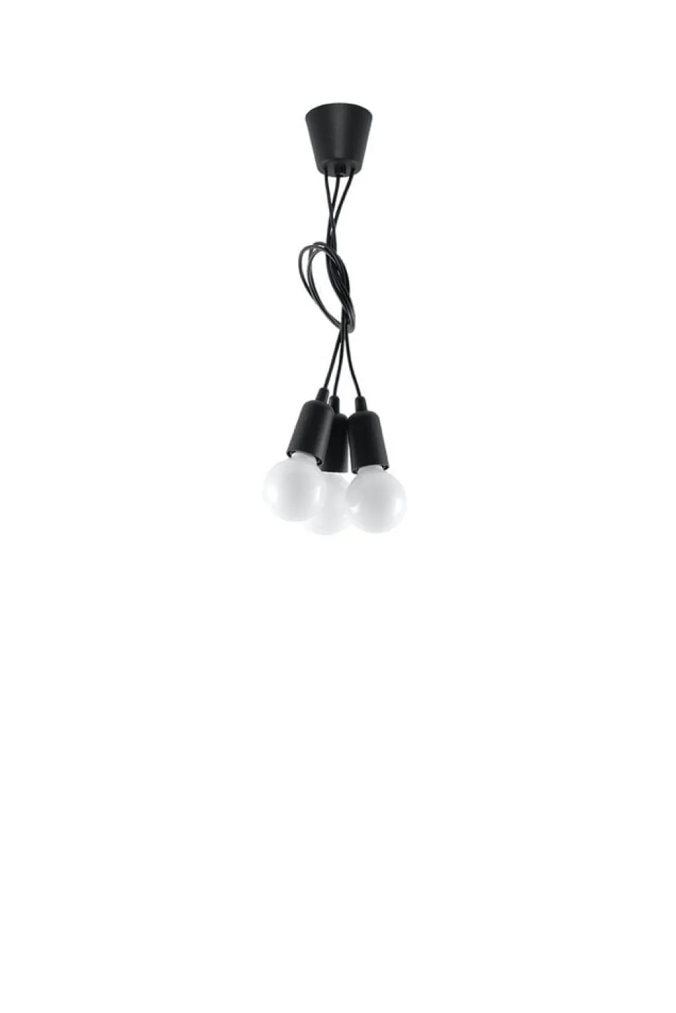 Pendelleuchte DIEGO 3 Schwarz - 3x E27 Fassung - max. 3x60W - exkl. LED's