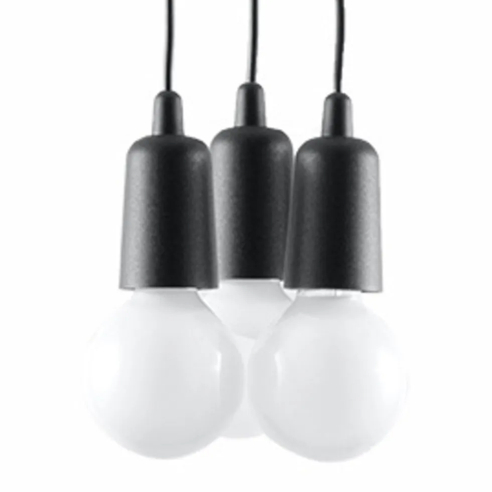 Pendelleuchte DIEGO 3 Schwarz - 3x E27 Fassung - max. 3x60W - exkl. LED's