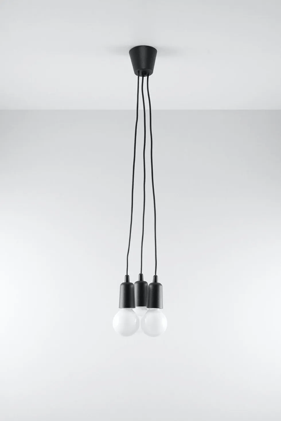 Pendelleuchte DIEGO 3 Schwarz - 3x E27 Fassung - max. 3x60W - exkl. LED's