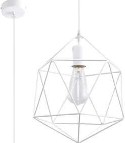Pendelleuchte GASPARE Weiß - 1x E27 Fassung - max. 60W - exkl. LED's