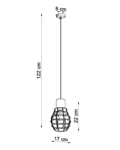 Pendelleuchte RIDA - 1x E27 Fassung - max. 60W - exkl. LED's