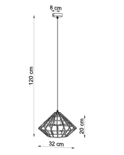 Pendelleuchte UMBERTO Schwarz - 1x E27 Fassung - max. 60W - exkl. LED's