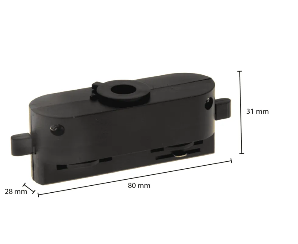 1-Phasen Schienenadapter - Schwarz