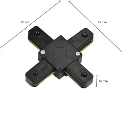 1-Phasen Schienenverbinder - X-Stück - Schwarz