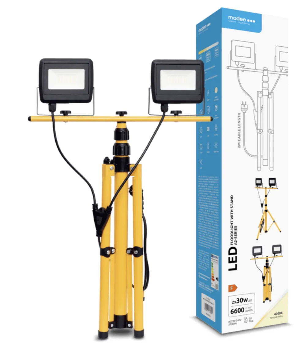 Professional LED Baustrahler - 2x30W 5400 Lumen - 4000K - IP65
