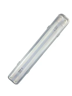 Set - 150cm Doppelfassung - IP65 Feuchtraum -Wannenleuchte + 2 x 25W LED Leuchtstoffröhren 3000K - 830 - Warmweiß - Komplett