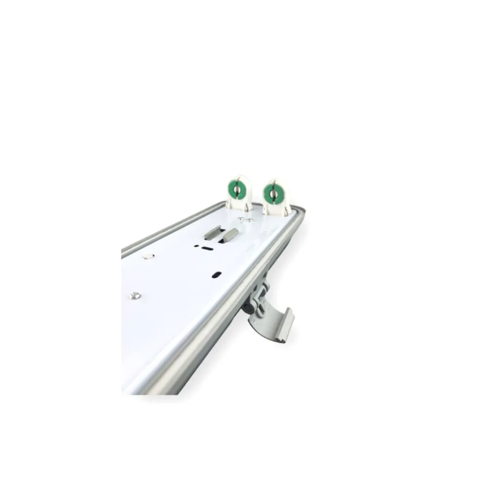 Set - 150cm Doppelfassung - IP65 Feuchtraum -Wannenleuchte + 2 x 25W LED Leuchtstoffröhren 3000K - 830 - Warmweiß - Komplett