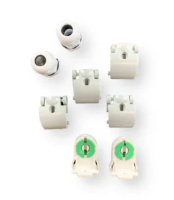 Set - 150cm Doppelfassung - IP65 Feuchtraum -Wannenleuchte + 2 x 25W LED Leuchtstoffröhren 3000K - 830 - Warmweiß - Komplett