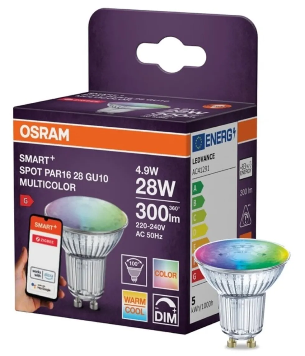Smart+ Zigbee LED Spot GU10 4,9W 420lm - 827-865 Tunable White + RGB | Zigbee dimmbar - Ersetzt 40W