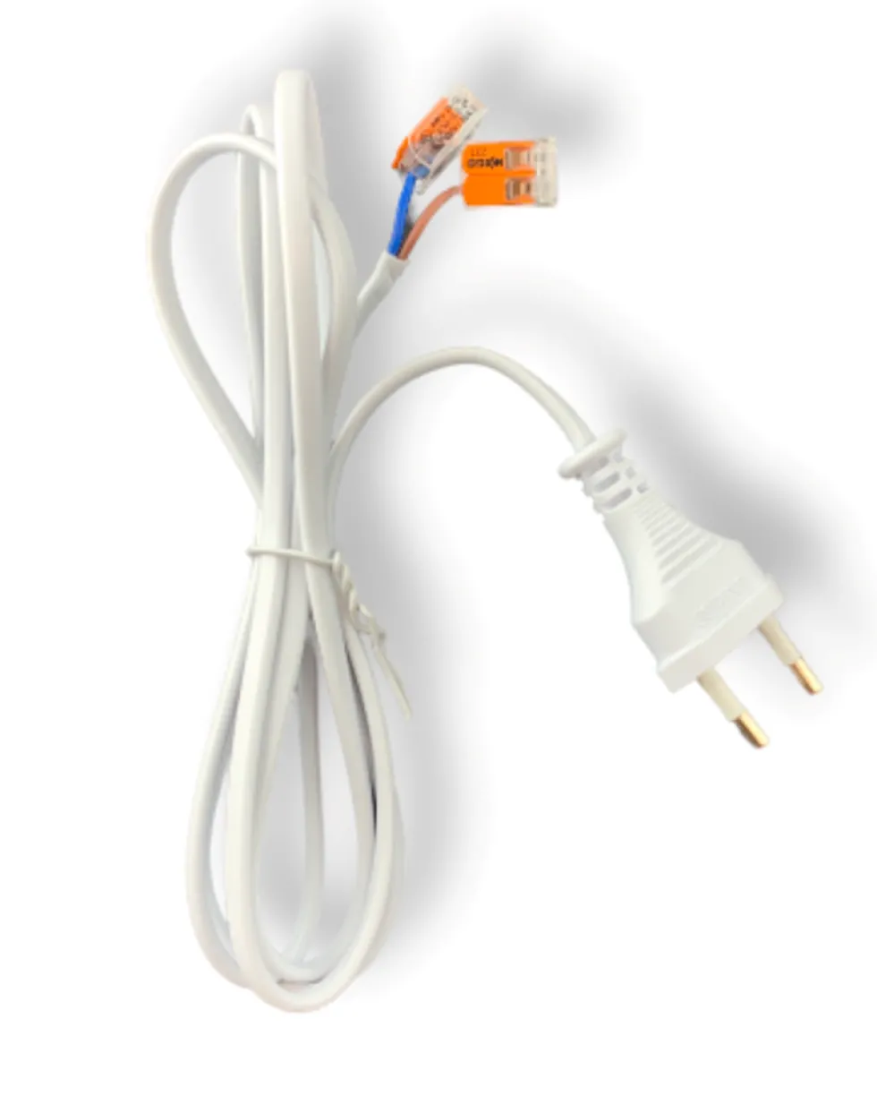 Stromkabel mit Stecker und WAGO Lüsterklemmen - 3 Meter - 2-polig - 230V