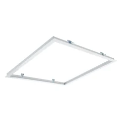 Unterputz‑Deckenrahmen, Lochmaß 613 × 613 mm, weiß | Abdeckmaß 630 × 630 mm – geeignet für 60 × 60 cm LED‑Panels (Side‑ und Backlit) in Gipsdecken
