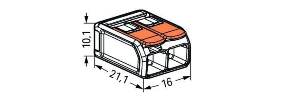 Verbindungsklemmen 2-polig 0.14-4 mm² 221-413 - 2 Stück