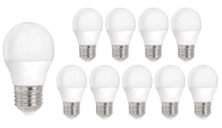 Vorteilspack 10 Stück - E27 LED Lampen - Typ G45 - 4W entspricht 25W - 6400K Tageslichtweiß